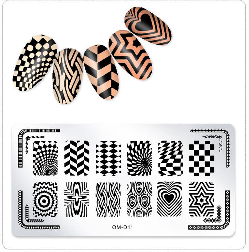 WOKOTO 6Pcs Nail Art Stamping Plates Kit Geometry Animal Flower Image Templates Stamping Nail Tools Stencils Plates for Women Nail Art Plates - Image 4